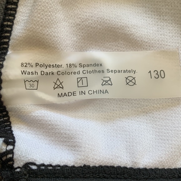 SHEIN Black & White Colorblock Cow Print 2 piece Swimsuit Bikini Girls Size 7-8 - Picture 4 of 8